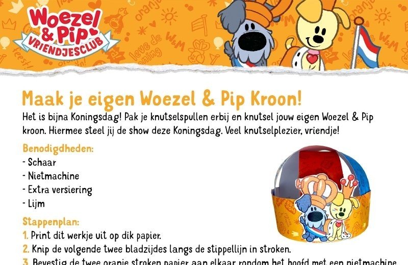 Koningsdagkroon knutselen